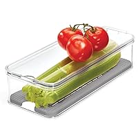 Crisp Produce Plastic Refrigerator and Modular Stacking Pantry Bin with Lid and Removable Inner Basket, Perfect for Washing Vegetables, Fruit, Lettuce, BPA Free 15.72