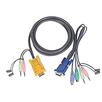 IOGEAR Micro-Lite Bonded All-in-One PS/2, VGA KVM Cable, 6 Feet, G2L5302P