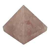 Healing Crystal Rose Quartz Pyramid Metaphysical Stone Figurine, 45-50 MM Stone Pyramid Reiki Chakra Gemstone Energy Charged Generator with Gift Pouch