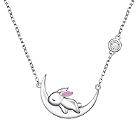 925 Sterling Silver Jewelry Cute Animal Pendant Necklace for Women Teen Girls Birthday Graduation Valentine's Day Gifts
