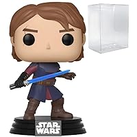 POP Star Wars: Clone Wars - Anakin Skywalker Funko Vinyl Figure (Bundled with Compatible Box Protector Case), Multicolored, 3.75 inches