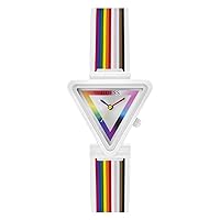 GUESS Women's 30mm Watch - Rainbow Strap Rainbow Dial White Case