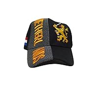 Holland Netherlands Country Letters Flag Black Hat Cap 3D Embroidered