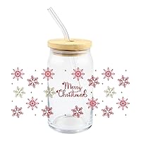 Christmas Uv Dtf Cup Wrap, Waterproof Rub on Transfers Mug Stickers Decals for Furniture Craft Wood Glass Cups DIY Crafts