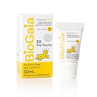 BioGaia Baby Probiotic Drops - Colic & Gas Relief + Vitamin D, 50-Day Supply, Safe for Newborns, Reduces Crying, Fussing, Colic, Gas, Spit-ups & Constipation, No allergens, Dairy or Soy