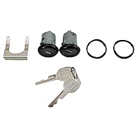 TRQ Front Door Lock Cylinder Set Compatible with Buick Cadillac Chevrolet GMC Olds Opel Pontiac