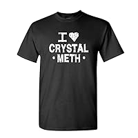I Heart Crystal Meth - Funny Drugs Speed - Mens Cotton T-Shirt