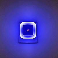[Pack of 4] Bright Blue Night Lights, Plug Into Wall Blue LED Night Light with Light Sensor - Suitable for Stairway, Hallway and Kitchen (Unique Blue Cover Design)