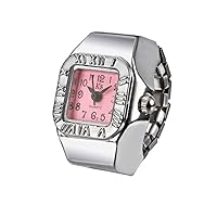 Vintage Square Ring Watch, Men Women Creative Elastic Quartz Ring Watches, Make You Cool in The Crowd