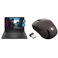 HP 14 Laptop, AMD 3020e, 4 GB-RAM, 64 GB eMMC Storage, 14-inch & Wireless-Mouse X3000 G2 (28Y30AA, Black) up to 15-Month-Battery,Scroll Wheel, Side Grips for Control, Travel-Friendly, Blue LED