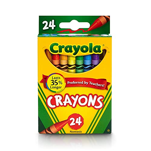 24 Pack Crayons, Classic Colors, Crayons For Kids, School Crayons, Assorted Colors - 24 Crayons Per Box - 1 Box