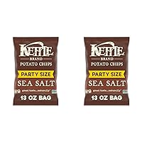 Kettle Brand Potato Chips, Sea Salt Kettle Chips, 13 Oz (Pack of 2)