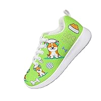 Children's Casual Shoes Cute Corgi Design Shoes Round Head Flat Heel Loose Comfortable Casual Sports Shoes Indoor and Outdoor Sports