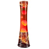 Night Light for Adults Kids, 16inches Volcano Lamp with Orange Liquid Red Wax Motion Lamp Cool Table Lamp Home Bedroom Office Decoration Lighting Birthday Christmas Holiday Gifts