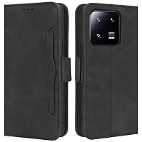 Xiaomi 13 Case, Magnetic Full Body Protection Shockproof Flip Leather Wallet Case Cover with Card Holder for Xiaomi 13 5G Phone Case (Black)