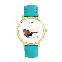 Ruby Crowned Tanager Bird Watch Ladies 38mm Case 3atm Water Resistant Custom Designed Quartz Movement Luxury Fashionable