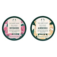 The Body Shop British Rose and Almond Milk Body Yogurts - 6.91 oz Each - Instantly Absorbing Hydration for Normal, Dry and Sensitive Skin