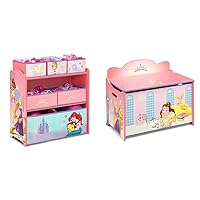 Design & Store 6 Bin Toy Storage Organizer, Disney Princess & Deluxe Toy Box, Disney Princess