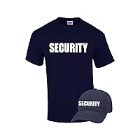 Security Event Staff Bouncer Men's Short Sleeve T-Shirt and Baseball Cap Hat Bundle