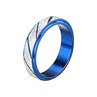 Women's & Men's 2mm/4mm/6mm/8mm Stainless Steel Multi Colors Sandblast Finish Lucky Worry Ring Band