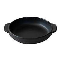 Santo Banko Ware Au Gratin Dish, Small, For One Person Capacity: 9.5 fl oz (270 ml), Heat Resistant, Oven-safe, Direct Fire, Microwave Safe, Dishwasher Safe, Stackable, Black, Made in Japan