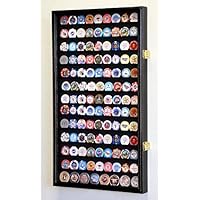 Large Casino Coin Chips Display Case Cabinet Holder 98% UV Locks Holds 117 Coins, Black