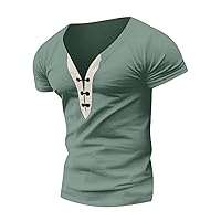 T Shirt Men's V Neck T-Shirts for Men Leisure Summer Lightweight T-Shirt Men's Vintage Stylish T-Shirt Men's Short Sleeve Comfort Fit T-Shirt Men's Sports T Shirts Men Breathable