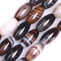 SHGbeads Botswana Agate Gemstone Loose Beads Natural Oval 8x16mm Crystal Energy Stone Healing Power for Jewelry Making 15''