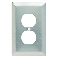 Legrand Pass & Seymour SSJ8 Stainless Steel Type 302/304 Junior Jumbo Oversized Wall Plate, 1 Gang, One Duplex Outlet Receptacle Cover, Stainless (1 Count)