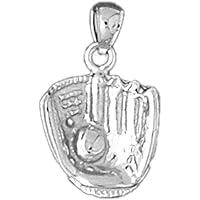 Baseball Glove & Ball Pendant | Sterling Silver 925 Baseball Glove & Ball Pendant - 21 mm