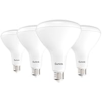 Sunco 4 Pack BR40 Light Bulbs, LED Indoor Flood Light, Dimmable, CRI94 3000K Warm White, 100W Equivalent 17W, 1400 Lumens, E26 Base, Indoor Residential Home Recessed Can Lights, High Lumens - UL
