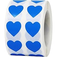 Blue Heart Stickers Valentine's Day Crafting Scrapbooking 0.50 Inch 1,000 Adhesive Stickers