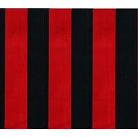 Polycotton Fabric Printed Medium Stripes RED Black / 60