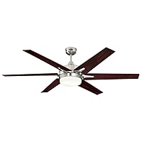Westinghouse Lighting 72077 Cayuga 152 cm Brushed Nickel Indoor Ceiling Fan, Light Kit with Opal Frosted Glass