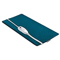 HoMedics Extra-Large Weighted Heating Pad with Quick-Heat Technology, 6 Heat Settings with 2-Hour Shutoff, HUMIDITECH Moist Heat for Soothing Deep Pain Relief, King Size, Teal 12” x 24