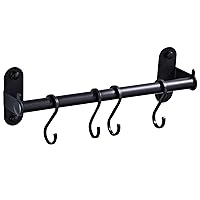 12 -inch Kitchen with 4 Hooks, Shelf for Potting Aluminum pots, antioxidant Wall Support for Pans, Potting Shelf Mounted on The Wall