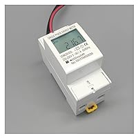 Electric Energy Meter, Smart Home Energy Monitor, Power Consumption Monitor, 80A, DIN Rail, Single Phase, 2 Wires, LCD, Digital Display, Power Consumption, Energy, Electric Meter, KWh AC 50Hz/60Hz,