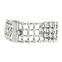 Luxurious 8.50 Ct Diamond 18k White Gold 4-Row Mesh Lace Bracelet