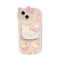 for iPhone 13 Kawaii Pink Cute Cartoon Phone Case, with Kickstand Soft Silicone Shockproof Holder Phone Case Girls Kids Cute Kawaii for iPhone 13 Case 6.1inch