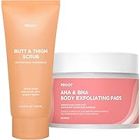 Butt Scrub Wash + Ingrown Hair Pads Bundle | Exfoliating Booty Scrub Wash and Cotton Pads for KP Bumps, Strawberry Skin, Ingrown Hairs, Butt Acne and Other Body Blemishes