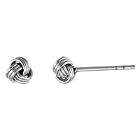 Tiny Sterling Silver Knot Stud Earrings 3/16 inch