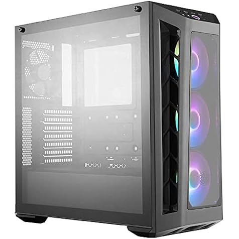Cooler Master MasterBox MB530P ATX Mid-Tower with Three Tempered Glass Panel, Front Side Mesh Intakes, Three 120mm ARGB Lighting Fans
