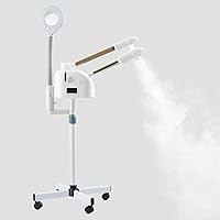 VEVOR 3 in 1 Professional Facial Steamer, Hot/Cold Ozone Mist Facial Steamer with 5X Magnifying Lamp, Nano Ionic Esthetician Steamer Humidifier on Wheels, with Aromatherapy Tube for Salon Home Beauty