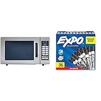 Panasonic Consumer NE1054F 1000 Watt Commercial Microwave Oven With 10 Programmable Memory, Stainless & EXPO Low Odor Dry Erase Markers, Chisel Tip, Black, 36 Count