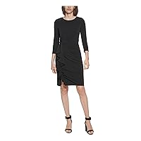 Calvin Klein Women's Long Sleeve Jersey Dress with Ruching