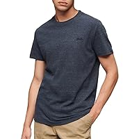 Superdry Mens Organic Cotton Essential Logo T-Shirt Dark Indigo Blue Marl Size L