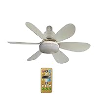 Ceiling Fan with Light Socket Fan Wireless Small Ceiling Fans with Lights for Bedroom, Kitchen, Living Room, Closet