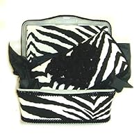 Black and white zebra with black chiffon heart 3 piece set babybasket