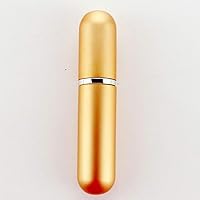 2 Pack 5ml Portable Mini Refillable Empty Perfume Atomizer Spray Bottle Scent Pump Case for Traveling and Outgoing, Gold