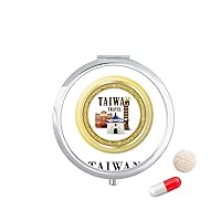 Logo Taiwan Attractions Building Pill Case Pocket Medicine Storage Box Container Dispenser